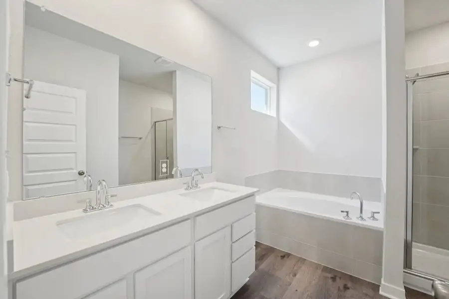 Furnished interior in a model home at Evelyn in Austin (Image 35).