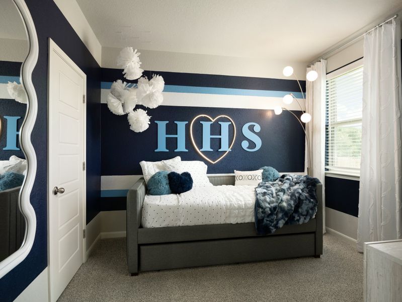 Guest bedroom in the Rio Grande floorplan at a Meritage Homes community.