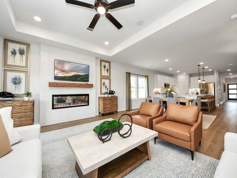 Furnished interior in a model home at Enclave at Newport in Crosby (Image 33).