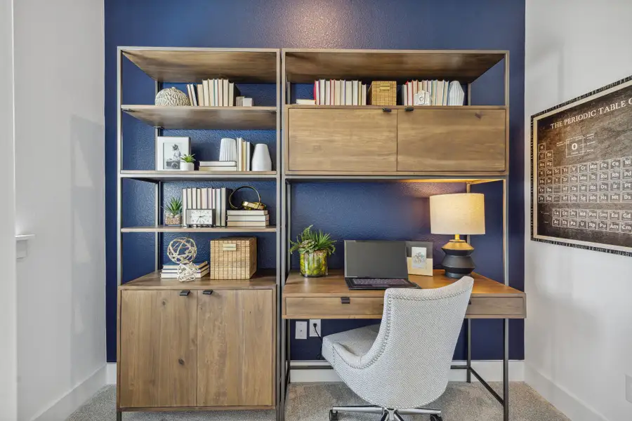 Furnished interior in a model home at Newman Village Townhomes in Frisco (Image 46).