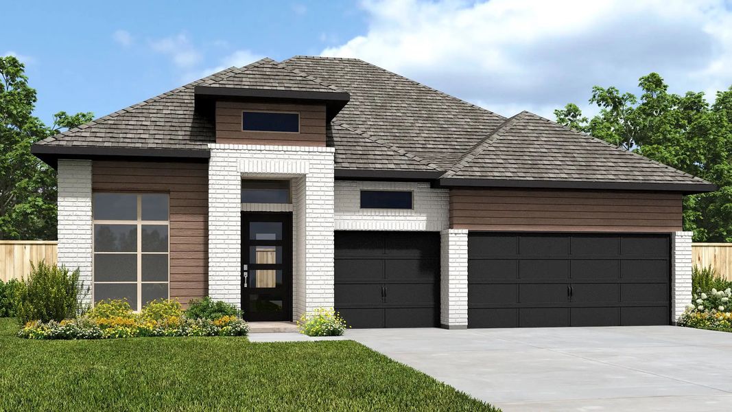 Front exterior of a home in the Lakes Of Cane Island 55' community, located in Katy, TX (Image 14).