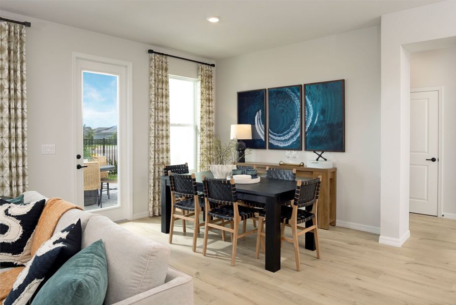 Furnished interior in a model home at Waterset Bungalow Series in Apollo Beach (Image 34).