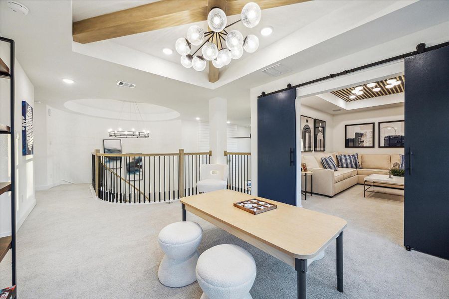 Furnished interior in a model home at Meridiana - 50' in Manvel (Image 20). Furnished interior in a model home at Meridiana - 50' in Manvel (Image 20).