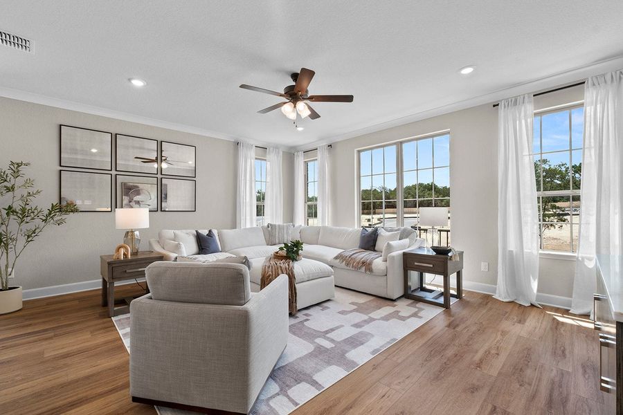 Furnished interior in a model home at Friedrich Hill in San Antonio (Image 29).
