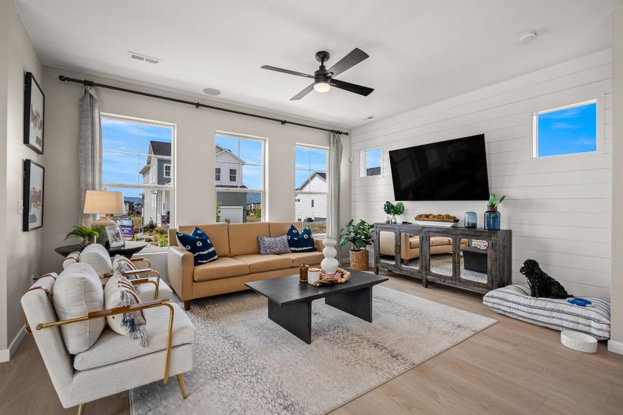 Furnished interior in a model home at Revel Crossing at Wolf Ranch – The Ascent Collection in Colorado Springs (Image 7).