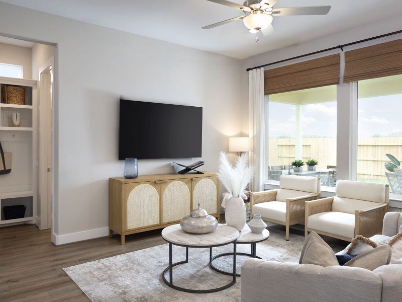 Furnished interior in a model home at Kemah Crossing - Luxe Series in Kemah (Image 9).