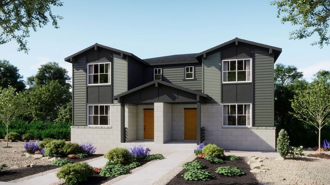 Front exterior of a home in the The Garden Collection at Windler community, located in Aurora, CO (Image 10).