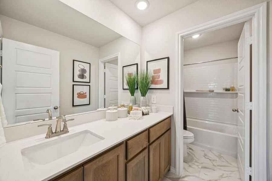 Furnished interior in a model home at Belmont in Aubrey (Image 23).