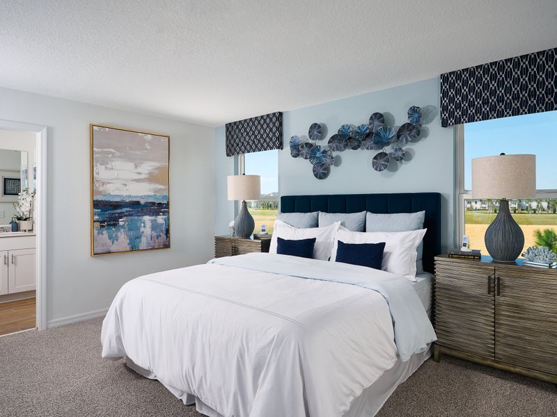 Furnished interior in a model home at Cagan Crossings West in Clermont (Image 14). Furnished interior in a model home at Cagan Crossings West in Clermont (Image 14).