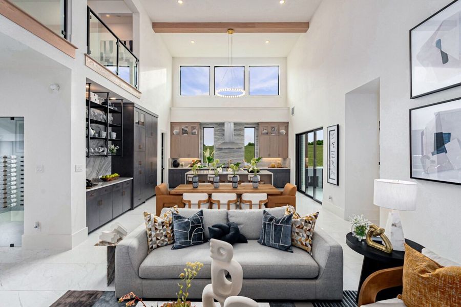 Furnished interior in a model home at Fields Prestige - 60's in Frisco (Image 7).