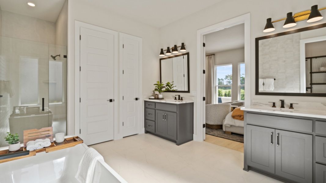 Furnished interior in a model home at Glynlea Country Club 50' in Port St. Lucie (Image 21).