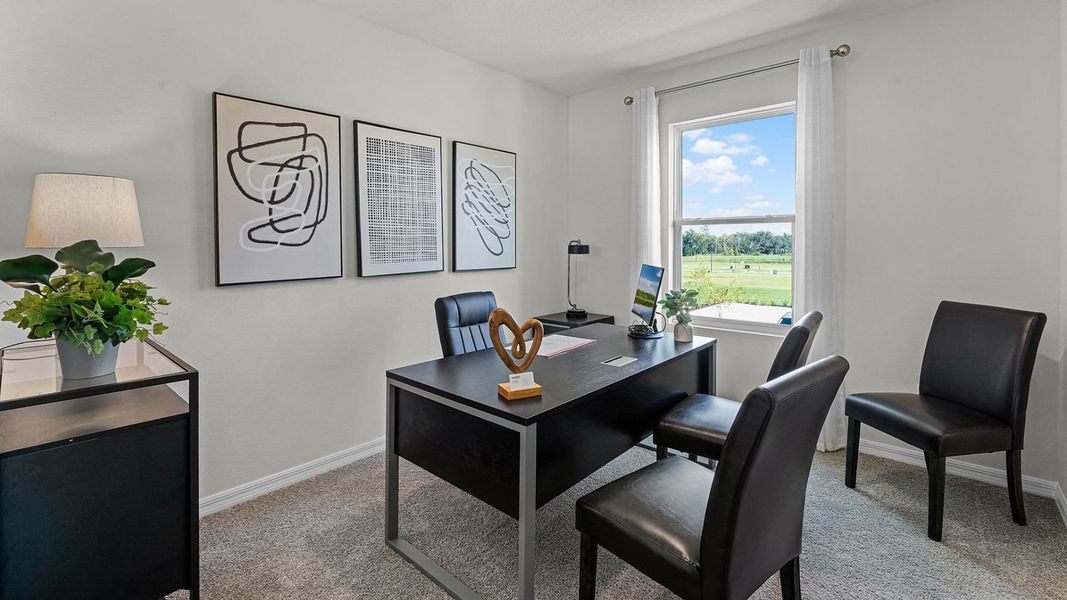 Furnished interior in a model home at Fish Lake Cove in Kissimmee (Image 12).