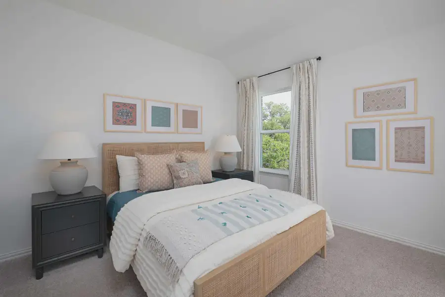 Furnished interior in a model home at Creekview Fossil Ridge in Pilot Point (Image 15). Furnished interior in a model home at Creekview Fossil Ridge in Pilot Point (Image 15).