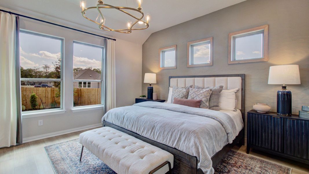 Furnished interior in a model home at Clear Creek in New Braunfels (Image 27).