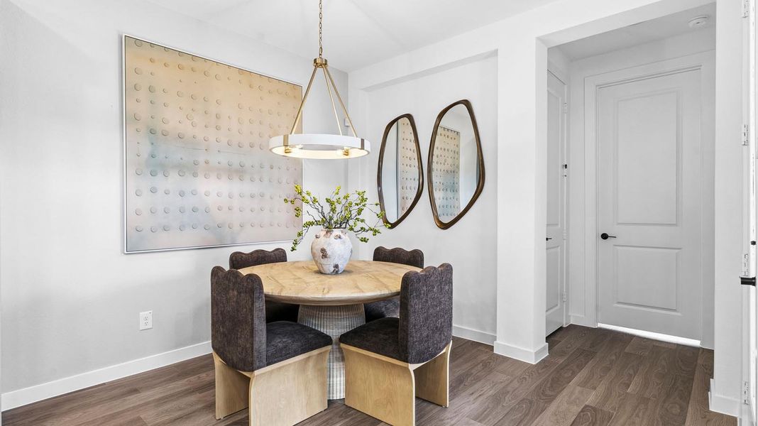 Furnished interior in a model home at Davis Harbor in League City (Image 7).