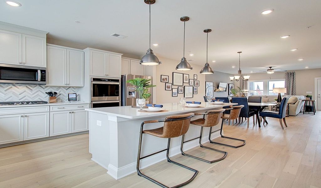 Kitchen island is great for entertaining.