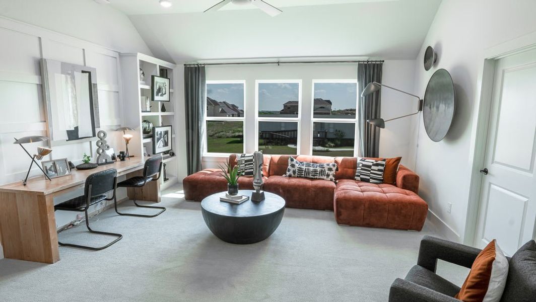 Furnished interior in a model home at Polo Ridge in Forney (Image 13).