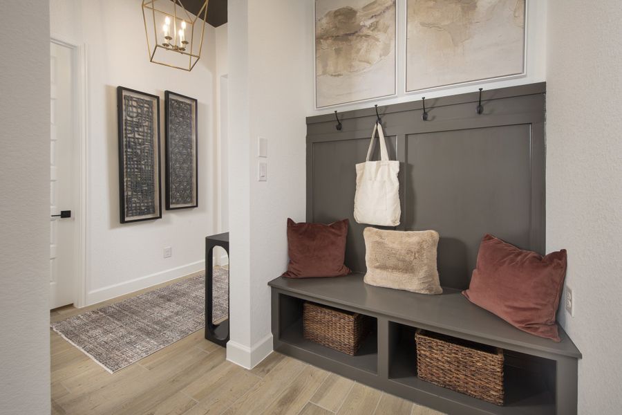 Furnished interior in a model home at The Highlands 45' in Porter (Image 17).