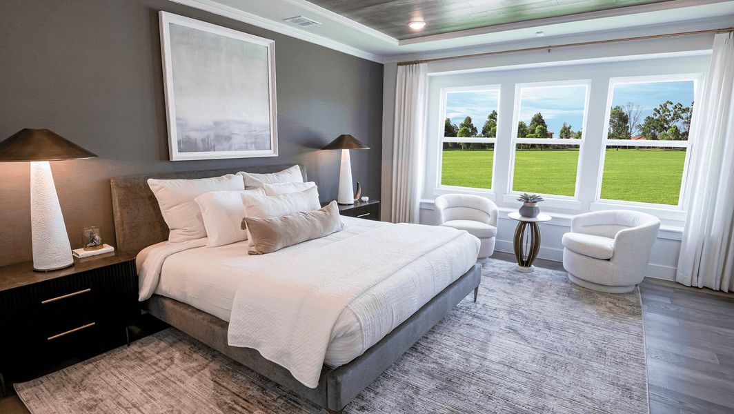 Furnished interior in a model home at Trails at Cottonwood Creek in Rowlett (Image 7). Furnished interior in a model home at Trails at Cottonwood Creek in Rowlett (Image 7).