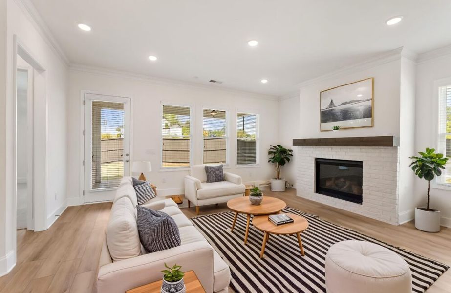 Furnished interior in a model home at Courtyards at Traditions in Cumming (Image 4).