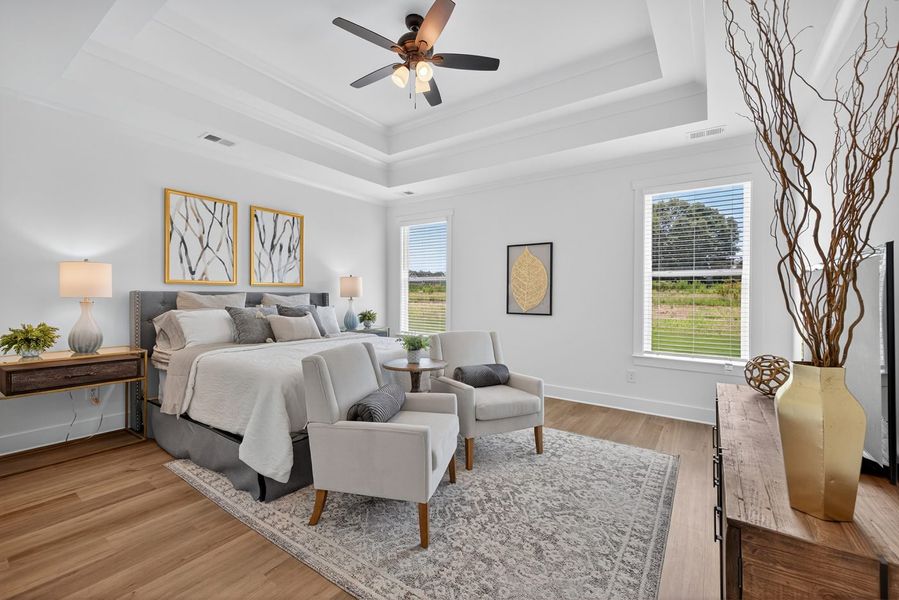 Furnished interior in a model home at Alcovy Overlook in Dacula (Image 12).