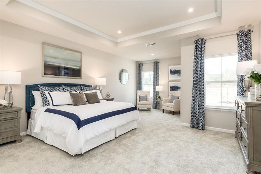 Furnished interior in a model home at Middle Creek Village Single Family Homes in Bolivia (Image 6).