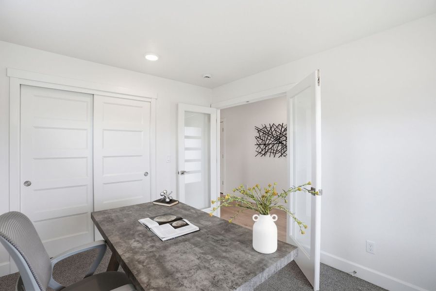 Furnished interior in a model home at Feather Ridge in Redmond (Image 19). Furnished interior in a model home at Feather Ridge in Redmond (Image 19).