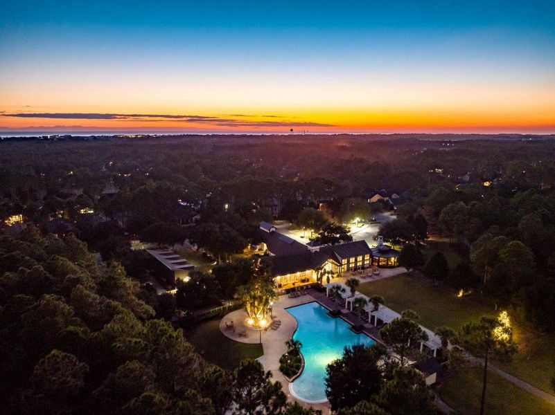 Aerial view of the The Villas at Longleaf Park, a Watersound Origins® community community in Inlet Beach, FL, showing layout and nearby surroundings (Image 17).