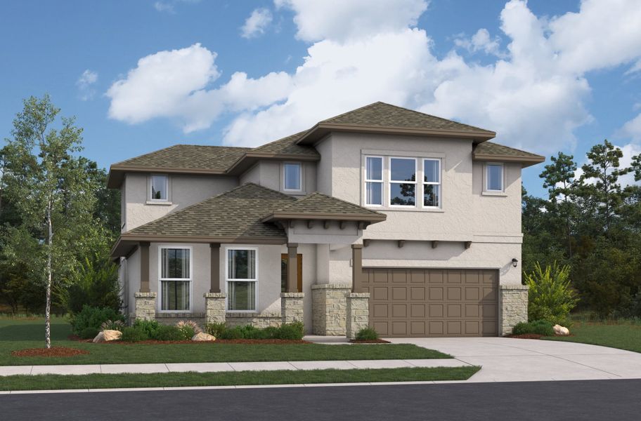Front exterior of a home in the Veranda community, located in San Antonio, TX (Image 4).