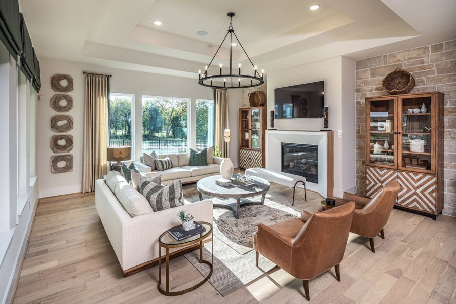 Furnished interior in a model home at Bluff Hollow in Plano (Image 14).