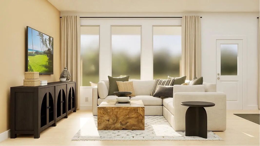 Furnished interior in a model home at Sanctuary at Wellness Ridge: Classic in Clermont (Image 5).