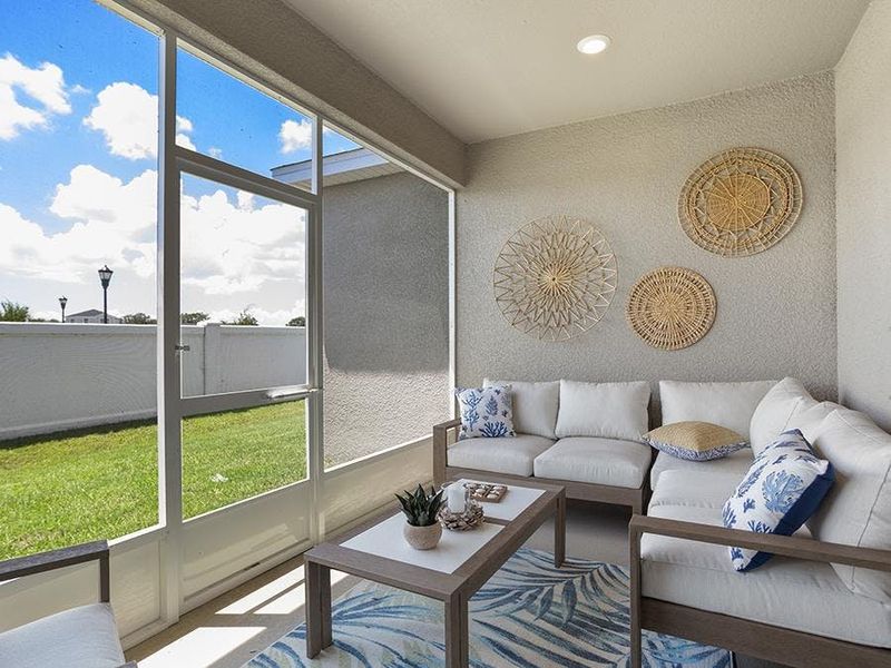 Take in beautiful views and enjoy outdoor living on your covered lanai - Westin II home plan Take in beautiful views and enjoy outdoor living on your covered lanai - Westin II home plan
