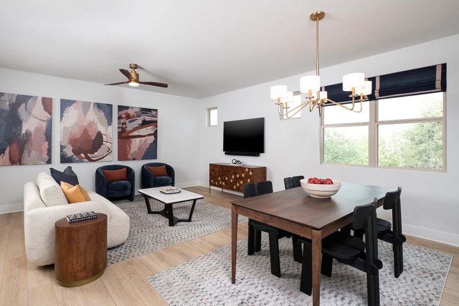 Furnished interior in a model home at Lariat in Liberty Hill (Image 16).