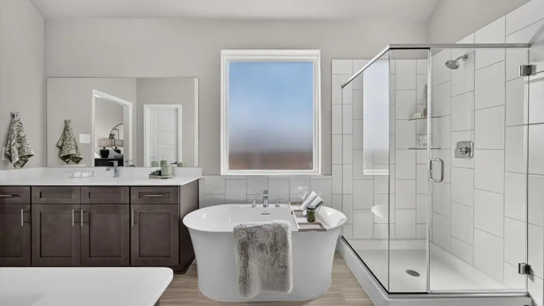 Furnished interior in a model home at Wildflower Ranch in Justin (Image 29).