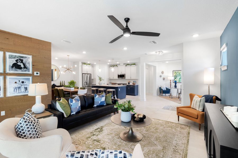 Furnished interior in a model home at Westerly Park at Wildlight – Villa Collection in Yulee (Image 9). Furnished interior in a model home at Westerly Park at Wildlight – Villa Collection in Yulee (Image 9).