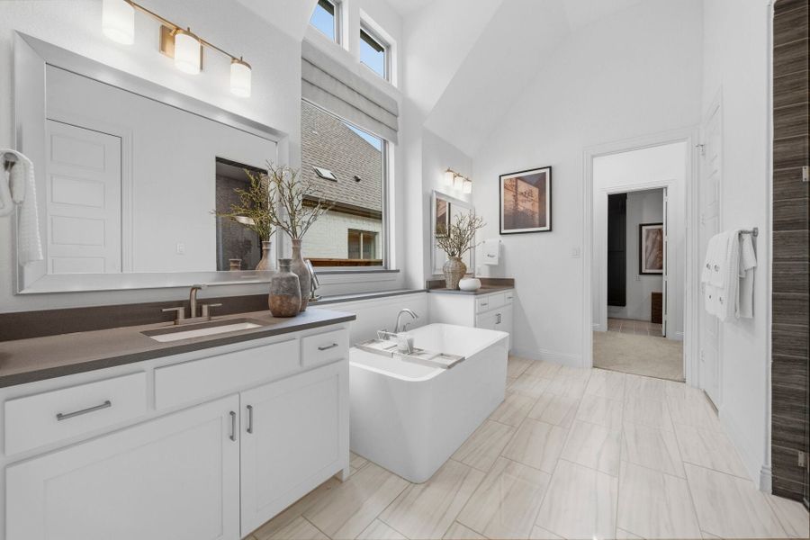 Furnished interior in a model home at Mustang Lakes in McKinney (Image 24).