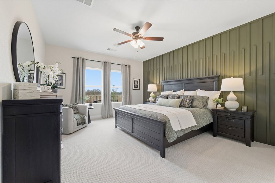 Furnished interior in a model home at Infinity Square in Kyle (Image 25).