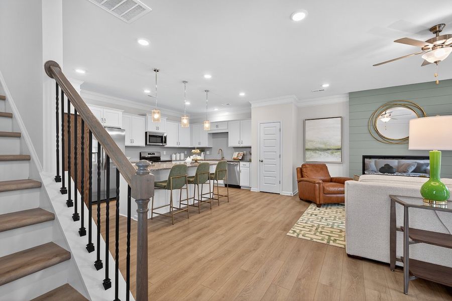Furnished interior in a model home at Glendale Towns in Conyers (Image 101). Furnished interior in a model home at Glendale Towns in Conyers (Image 101).