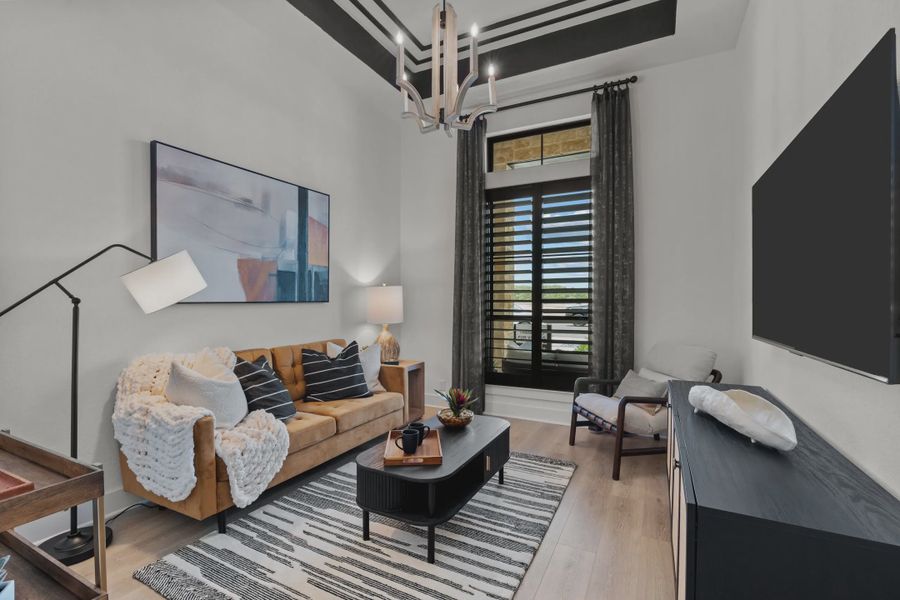 Furnished interior in a model home at Caliza Reserve in Boerne (Image 16). Furnished interior in a model home at Caliza Reserve in Boerne (Image 16).