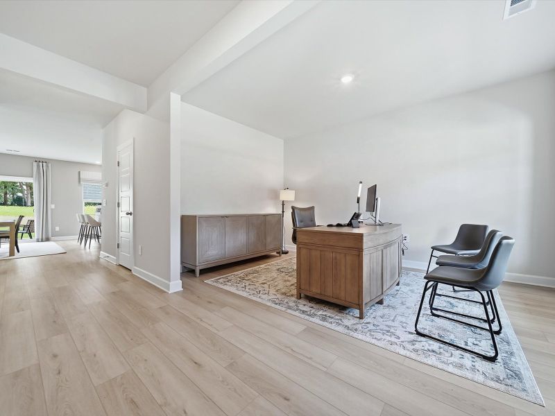 Furnished interior in a model home at Southwell Commons in Anderson (Image 3). Furnished interior in a model home at Southwell Commons in Anderson (Image 3).