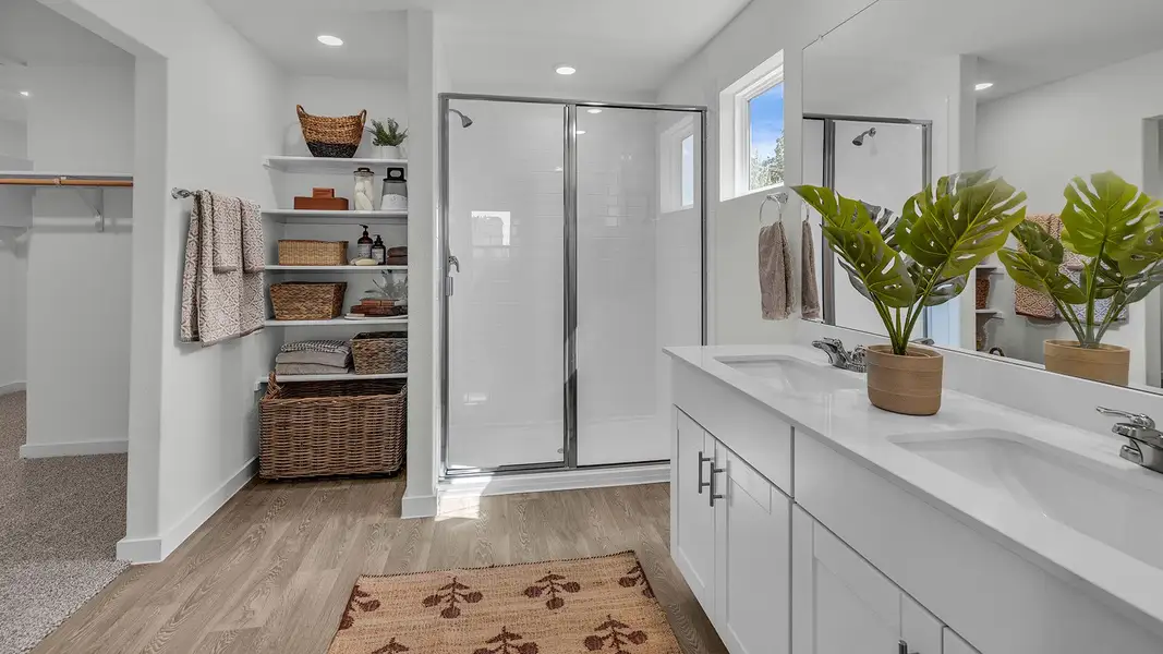 Furnished interior in a model home at Sonoma Oaks in Fredericksburg (Image 32).