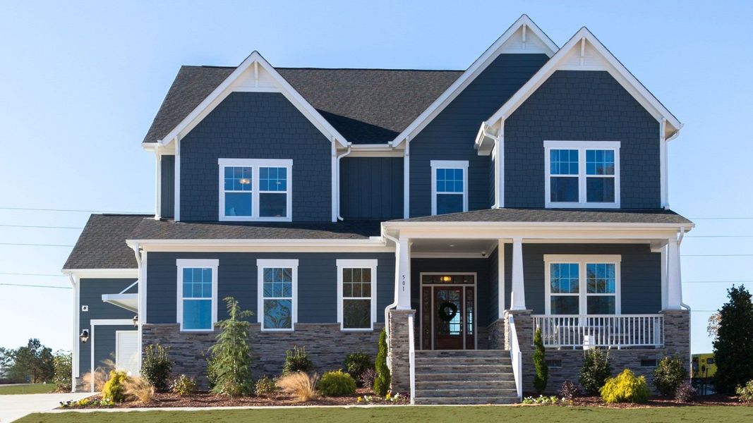 Front exterior of a home in the The Summit at Morgan Ridge community, located in Chapel Hill, NC (Image 10). Front exterior of a home in the The Summit at Morgan Ridge community, located in Chapel Hill, NC (Image 10).