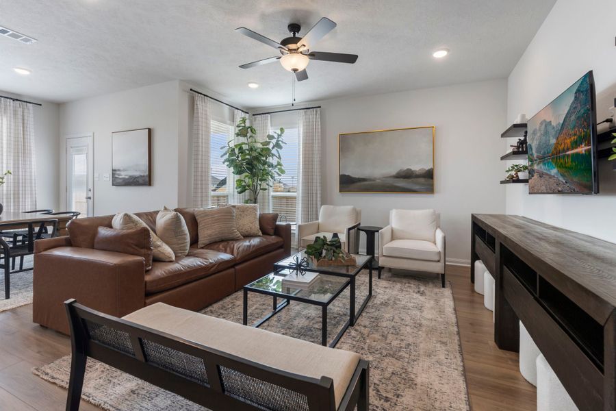 Furnished interior in a model home at The Cottages at Pagosa Springs in Bryan (Image 3). Furnished interior in a model home at The Cottages at Pagosa Springs in Bryan (Image 3).