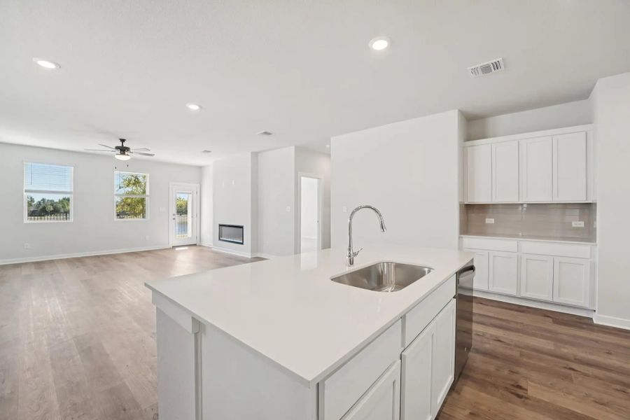Furnished interior in a model home at Evelyn in Austin (Image 7).