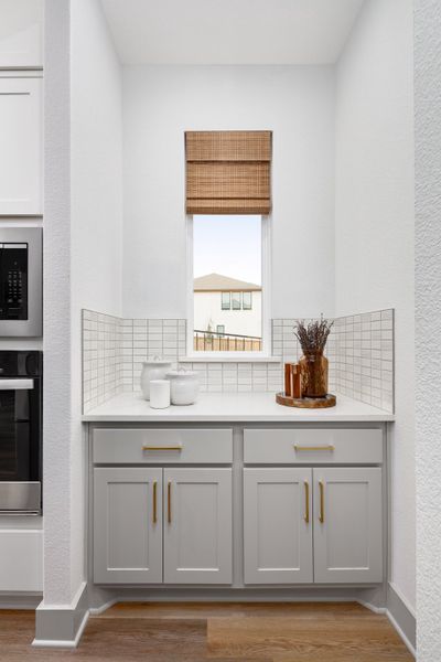 Furnished interior in a model home at Palmera Ridge in Leander (Image 23).