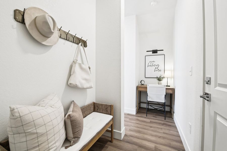 Furnished interior in a model home at Timnath Ranch Townhomes in Timnath (Image 32).