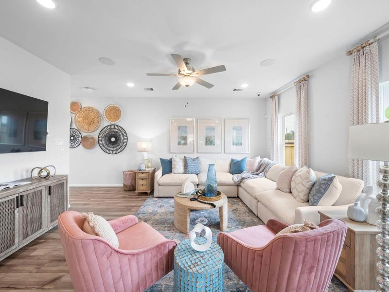 Furnished interior in a model home at Spring Branch Crossing in Conroe (Image 5).