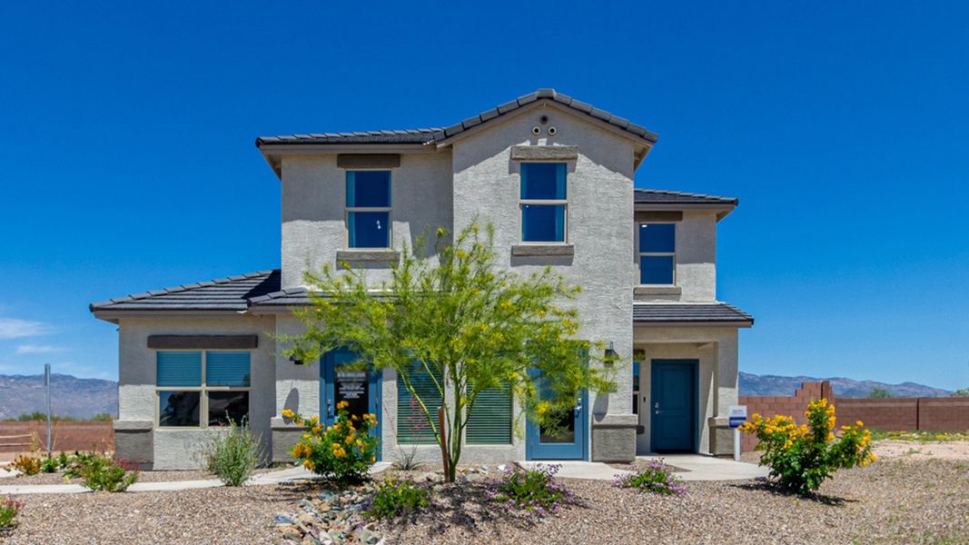 Front exterior of a home in the Hanson Ridge community, located in Vail, AZ (Image 2).
