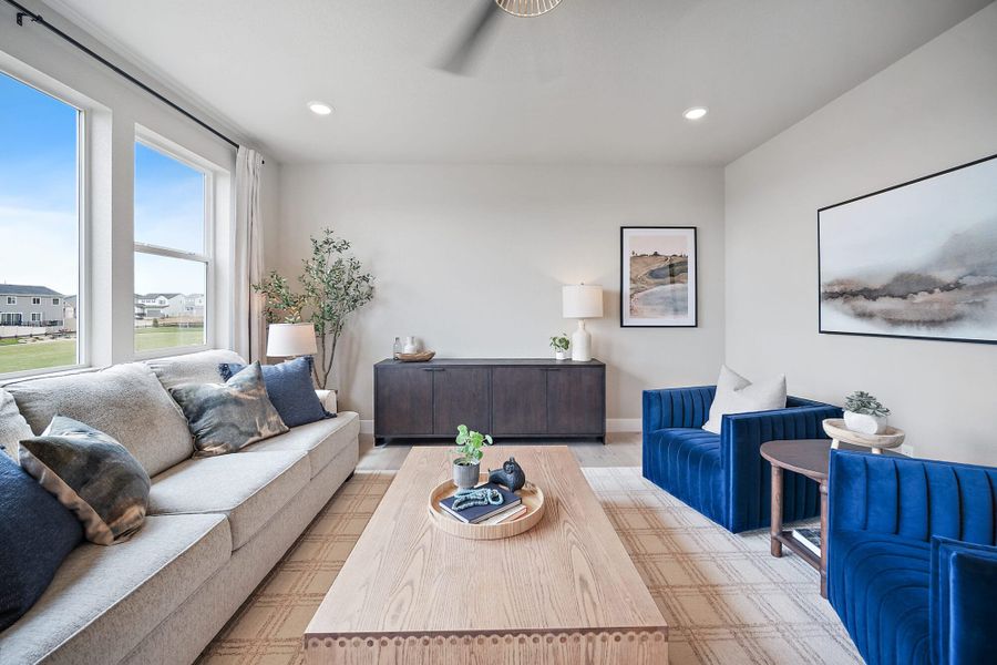 Furnished interior in a model home at Trails at Aspen Ridge-3 in Colorado Springs (Image 14). Furnished interior in a model home at Trails at Aspen Ridge-3 in Colorado Springs (Image 14).