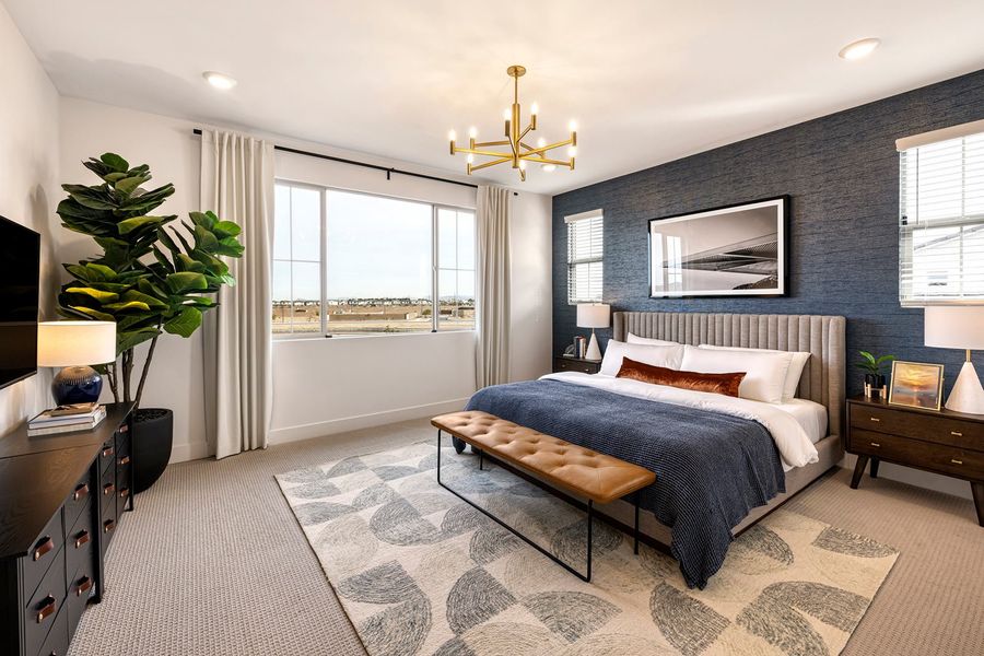 Furnished interior in a model home at Waterston Central in Gilbert (Image 8).